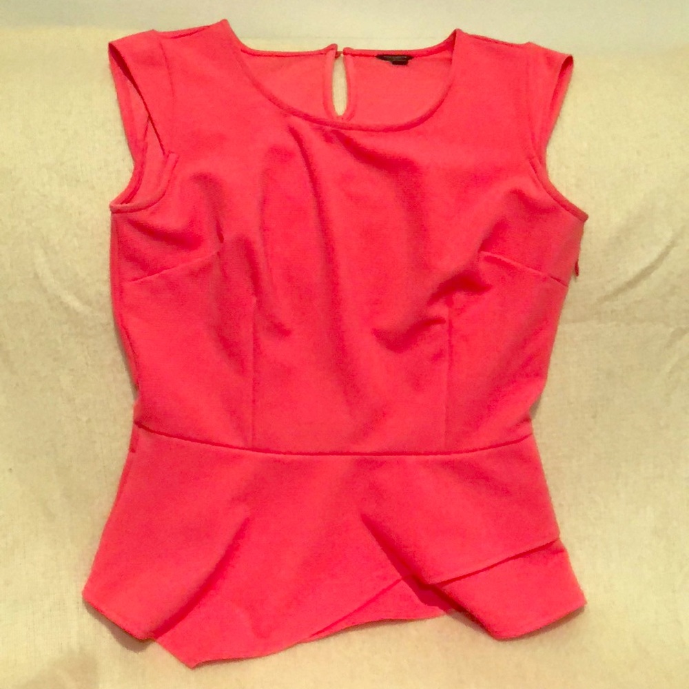 Ann Taylor Coral Peplum Shirt